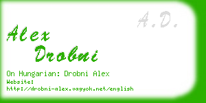 alex drobni business card